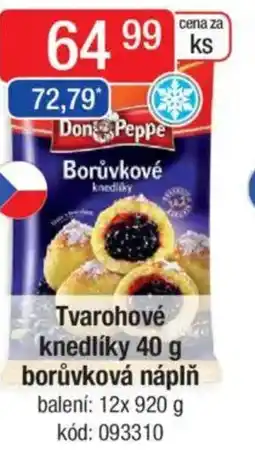 Qanto Don Peppe Tvarohové knedlíky borůvková náplň nabídka