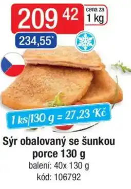 Qanto Sýr obalovaný se šunkou porce nabídka