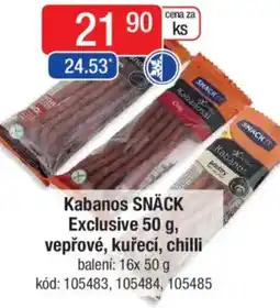Qanto Kabanos SNÄCK Exclusive, vepřové, kuřecí, chilli nabídka