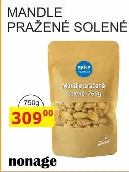 BENE Nápoje Mandle pražené solené 750g nabídka