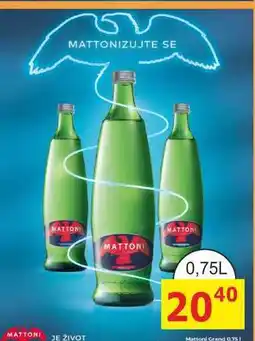 BENE Nápoje MATTONI 0,75L sklo nabídka