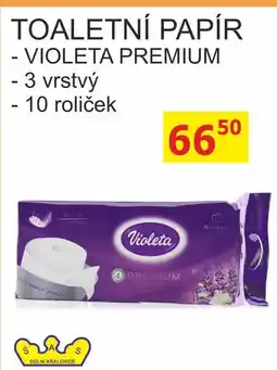 BENE Nápoje VIOLETA PREMIUM - 3 vrstvý toaletní papír 10ks nabídka