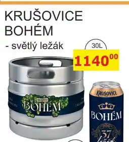 BENE Nápoje KRUŠOVICE BOHÉM - světlý ležák 30L nabídka