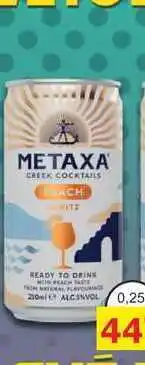 BENE Nápoje METAXA CREEK COCKTAILS PEACH 0,25l míchaný drink, plech nabídka