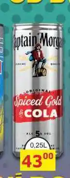 BENE Nápoje Captain Morgan Spiced Gold & COLA 0,25l míchaný drink, plech nabídka
