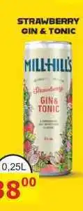 BENE Nápoje MILL HILLS STRAWBERRY GIN & TONIC 0,25l míchaný drink, plech nabídka