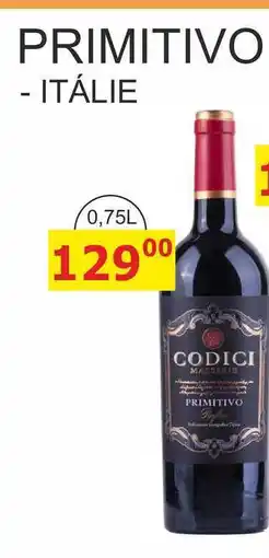 BENE Nápoje PRIMITIVO - ITÁLIE 0,75L nabídka