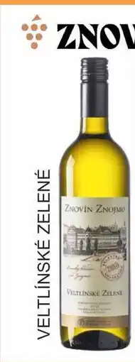 BENE Nápoje ZNOVÍN ZNOJMO VELTLÍNSKÉ ZELENÉ 0,75L nabídka