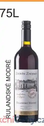BENE Nápoje ZNOVÍN ZNOJMO RULANDSKÉ MODRÉ 0,75L nabídka