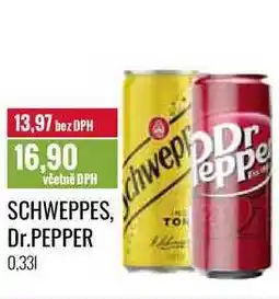 Ratio SCHWEPPES, Dr.PEPPER 0,33l nabídka