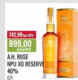 Ratio A.H. RIISE NPU XO RESERVE 40% 0,7l nabídka