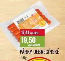 Ratio PÁRKY DEBRECÍNSKÉ 250g nabídka