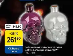 Tesco Halloweenská dekorace ve tvaru lebky s korkovým uzávěrem, 1ks, 17 cm nabídka