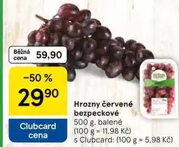 Tesco Hrozny červené bezpeckové, 500 g, balené nabídka