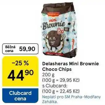 Tesco Delasheras Mini Brownie Choco Chips, 200 g nabídka