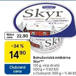 Tesco Bohušovická mlékárna Skyr, 130 g nabídka