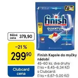 Tesco Finish Kapsle do myčky nádobí, 45-60 ks nabídka