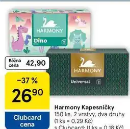 Tesco Harmony Kapesníčky, 150 ks, 2 vrstvy, dva druhy nabídka
