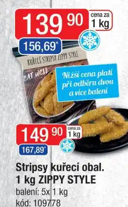 Qanto Stripsy kuřecí obal. ZIPPY STYLE nabídka