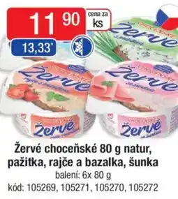 Qanto Žervé choceňské natur, pažitka, rajče a bazalka, šunka nabídka