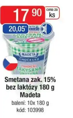 Qanto Smetana zak. 15% bez laktózy Madeta nabídka