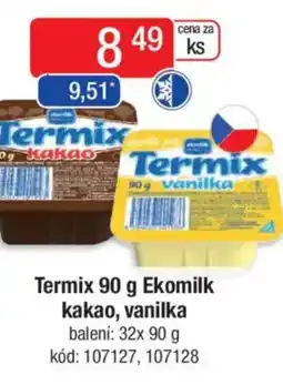 Qanto Termix komilk kakao, vanilka nabídka