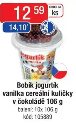 Qanto Bobík jogurtík vanilka cereální kuličky v čokoládě nabídka