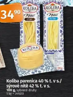 COOP TIP Koliba parenica 40% t. v s./ sýrové nitě 42% t. vs. nabídka