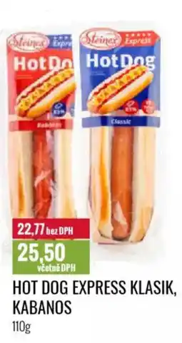 Ratio Hot dog express klasik, kabanos nabídka