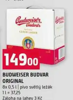 Terno BUDWEISER BUDVAR ORIGINAL 8x 0,5 l nabídka