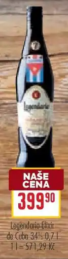Billa Legendario Elixir de Cuba 34% 0,7 l nabídka