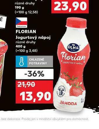 Kaufland Florian jogurtový nápoj nabídka