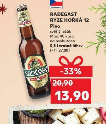 Kaufland Pivo radegast ryze hořká 12 nabídka