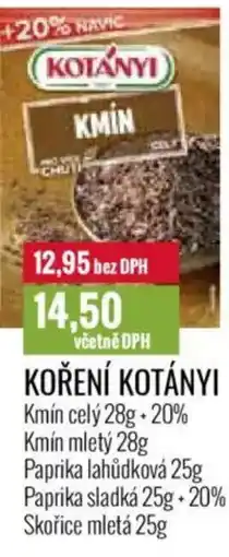 Ratio Koření kotányi nabídka