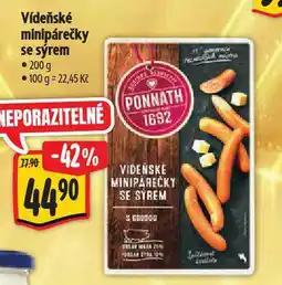 Albert Vídeňské minipárečky se sýrem nabídka