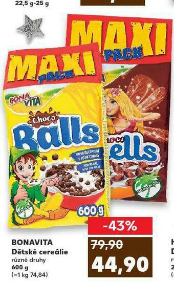 Kaufland Bonavita dětské cereálie nabídka