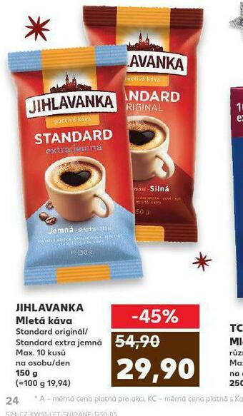 Kaufland Jihlavanka mletá káva nabídka