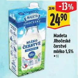 Albert Madeta jihočeské čerstvé mléko 1,5% nabídka