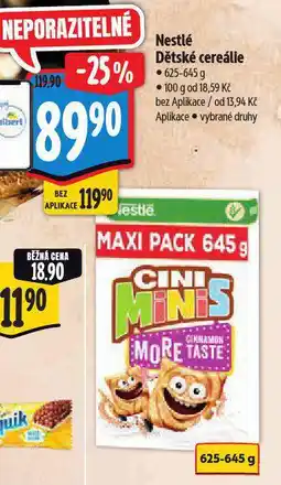 Albert Nestlé dětské cereálie nabídka