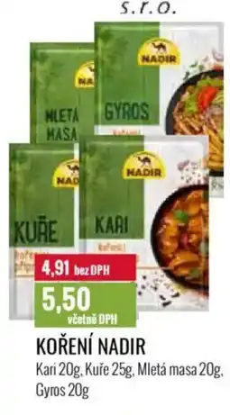 Ratio Koření nadir nabídka