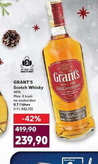 Kaufland Grant´s scotch whisky nabídka