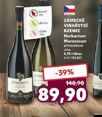 Kaufland Zámecké vinařství bzenec herbarium moravicum nabídka