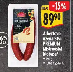 Albert Mistrovská klobása nabídka