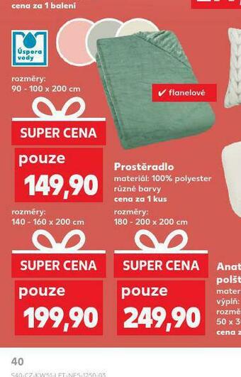 Kaufland Prostěradlo 90 - 100 x 200 cm nabídka
