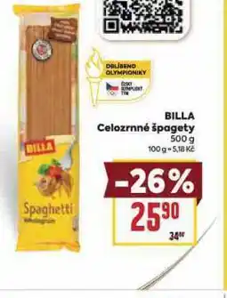 Billa Celozrnné špagety nabídka