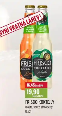 Ratio Frisco koktejly mojito, spritz, strawberry nabídka