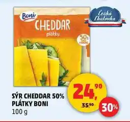 Penny Market SÝR CHEDDAR 50% PLÁTKY BONI, 100 g nabídka