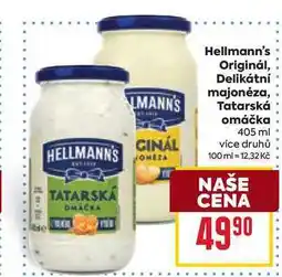 Billa Hellmann's Originál, Delikátní majonéza, Tatarská omáčka 405ml nabídka