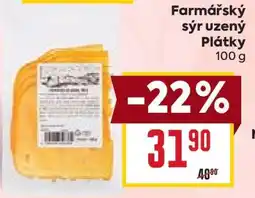 Billa Farmářský sýr uzený plátky 100 g nabídka