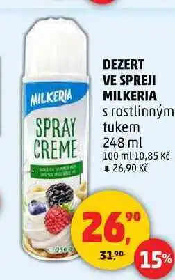 Penny Market DEZERT VE SPREJI MILKERIA, 248 ml nabídka